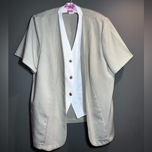 Elisabeth by Liz Claiborne Beige & Ivory Two-Piece Jacket Set